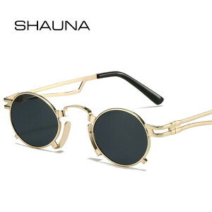 【送料無料】 サングラス 黄 イエロー 赤 レッド オバール メタル レトロ レディース メンズ スモール ファッション イレギュラー フレーム パンク 影 UV400 太陽 眼鏡 グラス