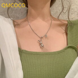 【クーポン利用で2720円】 ペンダント ネックレス ウサギ アナウサギ シルバー ビンテージ 動物 アニマル チェーン レース レディース 女性 メンズ 男性 カラー うさぎ パンク ヒップホップ 誕生日 パーティ ネック ジュエリー