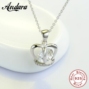 【送料無料】 ペンダント ネックレス シルバー チェーン レース レディース 女性 100%00% 925 ジュエリー クラウン 王冠 高級 長さ 45 Cm