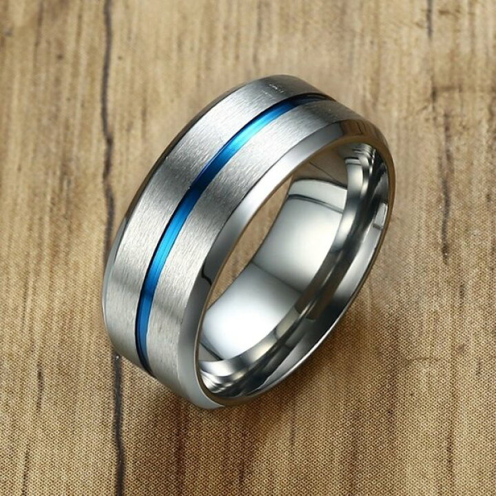 楽天市場 送料無料 指輪 リング ステンレス スタイリッシュ 結婚式 ベーシック ブランド ブルー ライン 薄い メンズ 8mm 青 指 14号 16号 18号 号 23号 25号 おしゃれ 大人 Finejewelrys