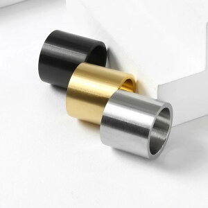 【送料無料】 指輪 リング 黒 ブラック ステンレス ゴールド メンズ 追加 エクストラ 幅 チューブ ゴールド黒