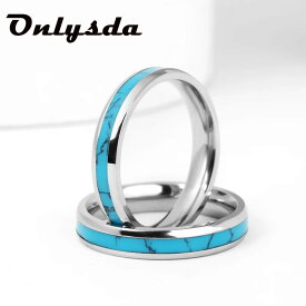 【クーポン利用で3880円】 指輪 リング ステンレス 青 ブルー シンプル レディース 316L スチール ヨーロッパ スタイル 結婚式