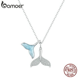 【クーポン利用で5410円】 ペンダント ネックレス クジラ 青 ブルー シルバー 水色 チェーン 魚 レース レディース 女性 925 スター 星リング 空 スカイ エナメル 鯨 くじら しっぽ ダブル フィッシュ ネック ファイン ジュエリー