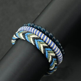 【送料無料】 ブレスレット フリーサイズ メンズ ファッション セット 3個 手織り 調整可能 エスニック ボーイフレンド ハンド アクセサリー ジュエリー パルセイラ マスキュリーナ