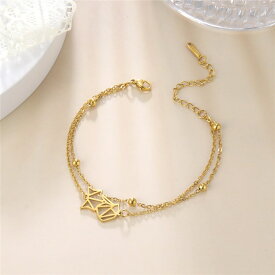 【クーポン利用で2740円】 ブレスレット キツネ ステンレス 動物 アニマル ビーズ チェーン メンズ レディース