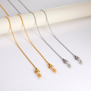 【送料無料】 メガネチェーン ゴールド ステンレス チェーン シンプル ストラップ レディース 女性 メンズ 男性 リンク 眼鏡 スチール カラー サングラス アイウェア コード マスク ギフト