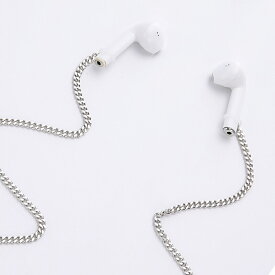 【送料無料】 ネックレス ビーズ チェーン メタル 金属 レース ストラップ レディース 女性 ベーシック AirPods アンチロスト ブルー 青トゥース ワイヤレス ヘッドホン イヤフォン アクセサリー