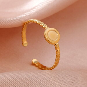 【送料無料】 指輪 リング ステンレス フリーサイズ レディース 女性 スチール 時計 ウォッチ シェイプ 揚げた 生地 ツイスト 調整可能 オープン ジュエリー パーティ 誕生日 ギフト