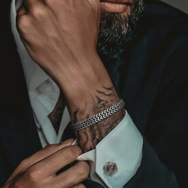 【送料無料】 ブレスレット ステンレス チェーン メンズ アーバン ストリート スタイル フランコ リンク 酸化 小麦 ウィート バリ フォックステイル スチール アソート カラー