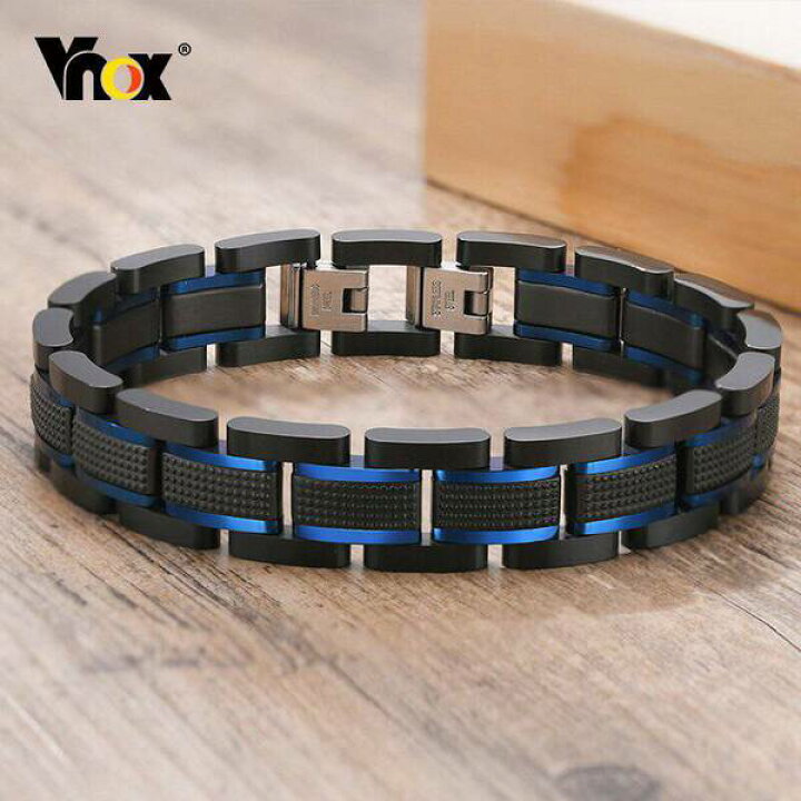 楽天市場】【送料無料】 ブレスレット 黒 ブラック 青 ブルー チェーン 