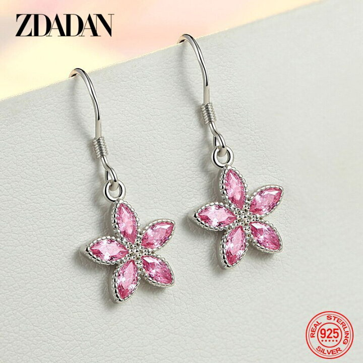 楽天市場】【クーポン利用で3730円】 ピアス 花 フラワー ジルコニア 