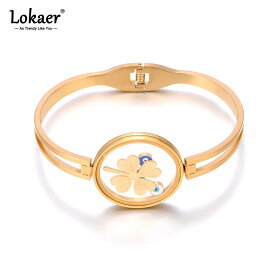 【クーポン利用で4440円】 バングル ブレスレット ジルコニア ステンレス 青 ブルー ゴールド ピック カブ レディース スチール 目 アイズ オープン プレート キュービック ジルコン フェード カラー ラッキー カフ ジュエリー