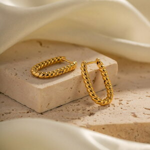 �y���������z �s�A�X �X�e�����X �S�[���h �t�[�v ���f�B�[�X �N���V�b�N PVD 18k �v���[�g �X�`�[�� �c�C�X�g �g�����h �؋� �v���[�t �X�^�C���b�V�� �`���[�� �W���G���[