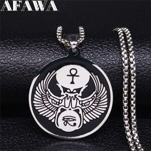 【送料無料】 ペンダント ネックレス ステンレス エジプト クイーン メンズ 男性 レディース 女性 ファラオ アンク スチール ジュエリー ガルガンティラ