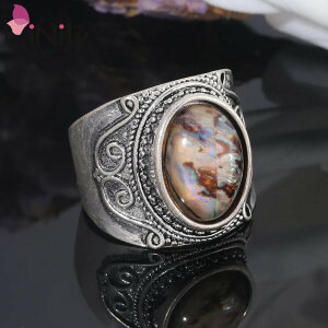【送料無料】 指輪 リング 動物 アニマル ビンテージ シルバー ストーン アワビ レディース メンズ ナチュラル プレート ジュエリー ギフト 610
