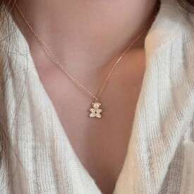 【クーポン利用で3120円】 ペンダント ネックレス 動物 アニマル ゴールド チェーン シンプル クマ レディース 女性 新しい トレンド カラー 熊 ファッション 鎖骨 ファイン ジュエリー 結婚式 ウェディング