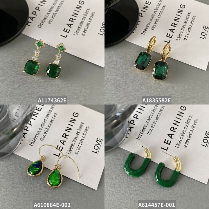 楽天市場】【送料無料】 ピアス 緑 グリーン 花 フラワー クリスタル 