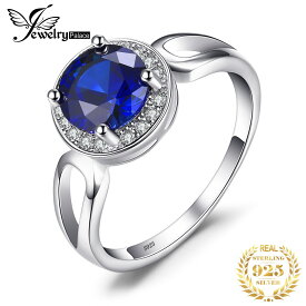 【クーポン利用で5870円】 指輪 リング 青 ブルー シルバー レディース 女性 1.8CT サファイア 925 スター 星リング 結婚式 ウェディング 婚約 ハロー ファッション ファイン パーティ ジュエリー