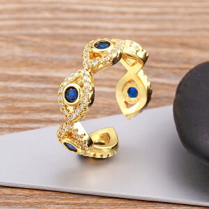 【送料無料】 指輪 リング 青 ブルー トルコ レトロ レディース 女性 ハイ 品質 ジルコン ダーク 悪 エビル 目 アイズ アジャスタブル 結婚式 ウェディング ロマンチック 婚約 ギフト