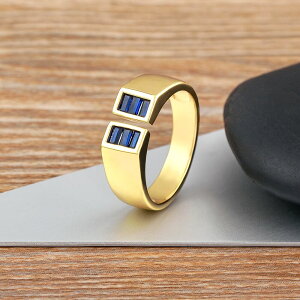 【送料無料】 指輪 リング ゴールド スクエア シンプル レディース 女性 スタイル 長方形 四角 形 シェープ ジルコン 5 カラー オープン プレート アジャスタブル 指 フィンガー ジュエリー