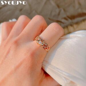 【送料無料】 指輪 リング ジルコニア クリスタル ビンテージ ゴールド クラウン 王冠 レディース 女性 贅沢 透かし 585 ローズ ロマンチック 結婚式 ウェディング 明るい ナチュラル ジルコ