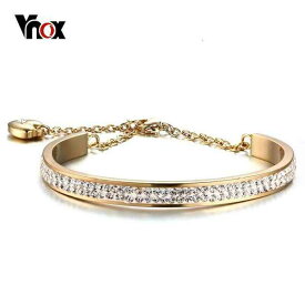 【クーポン利用で4620円】 バングル ブレスレット ハート クリスタル ステンレス レディース おしゃれ エレガント パーティー チャーム カフ 結婚式 アクセサリー ジュエリー