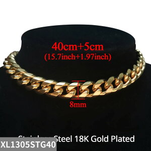 【送料無料】 チョーカー 指輪 リング ネックレス ステンレス キューバ ゴールド チェーン レディース 女性 メンズ 男性 新しい リンク 分厚い 幅 カラー スチール ネック 襟 ジュエリー