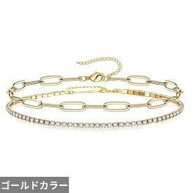 【クーポン利用で4530円】 ブレスレット ステンレス ゴールド チェーン テニス レディース メンズ 贅沢 アイス アウト キラキラ スポーツ カラー スチール レイヤー ジュエリー ギフト