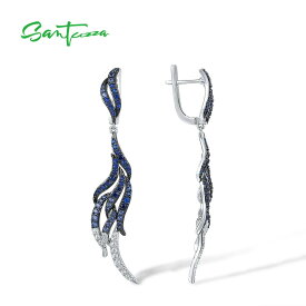 【送料無料】 ピアス 白 ホワイト 青 ブルー シルバー リング 揺れる 羽根 レディース 925 スターリング ダングル