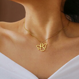 【クーポン利用で4020円】 チョーカー ペンダント ネックレス ステンレス チェーン レディース スチール 透かし リトル 天使 かわいい 鎖骨 ファッション ジュエリー ガール ギフト