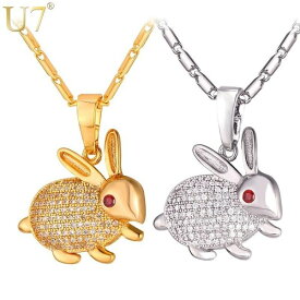 【送料無料】 小さめ 小ぶり ウサギ ネックレス シルバー キュービック ジルコニア かわいい 動物 チェーン ジュエリー アニマル リトル プレゼント ペンダント 大人 うさぎ ラビット