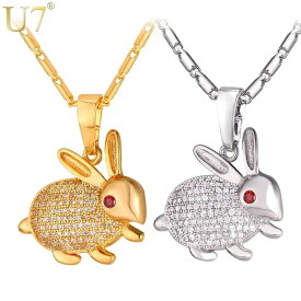 【送料無料】 ネックレス 動物 アニマル 白 ホワイト ジルコニア ゴールド シルバー チェーン ウサギ ピック レディース シック CZ ラビット うさぎ 14K カラー キュービック ジルコン ジュエリー かわいい