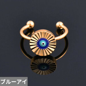 【送料無料】 指輪 リング 動物 アニマル 青 ブルー ゴールド ラウンド ハート 鳥 レディース 七面鳥 ターキー バード 悪 エビル 目 アイズ カラー 指 フィンガー ファッション ジュエリー パ