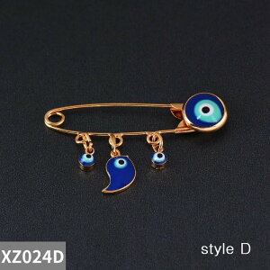 【送料無料】 ブローチ 青 ブルー ゴールド ハート 鳥 星 レディース 素晴らしい ピン 形 シェープ 小さい 悪 エビル 目 アイズ ハンド スター バード カラー エナメル ジュエリー