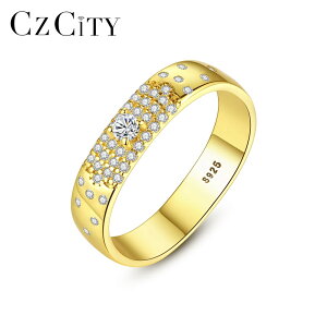 【送料無料】 指輪 リング シルバー レディース 925 スターリング 絶妙 結婚式 ウェディング パーティ 贅沢 シャイニー CZ 18K プレート ファイン ジュエリー クリスマス ギフト