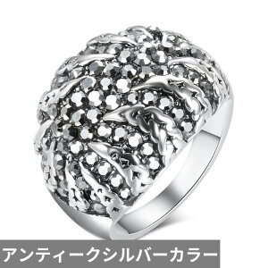 【送料無料】 指輪 リング クリスタル ビンテージ シルバー ドロップ レディース スチームパンク パンク 大 ファッション アンティーク カラー 結婚式 ウェディング ジュエリー
