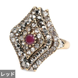 【送料無料】 指輪 リング クリスタル ビンテージ ゴールド インド レディース 贅沢 結婚式 ウェディング ファッション アンティーク ジュエリー