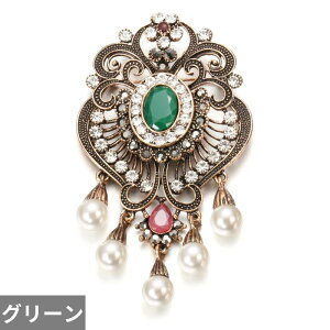 【送料無料】 ブローチ ビンテージ ブライダル ゴールド トルコ レトロ ロング レディース アンティーク カラー エスニック 結婚式 ウェディング ジュエリー アラブ カフタン ヒジャブ ピン