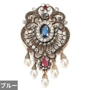 【送料無料】 ブローチ ビンテージ ブライダル ゴールド トルコ レトロ ロング レディース アンティーク カラー エスニック 結婚式 ウェディング ジュエリー アラブ カフタン ヒジャブ ピン