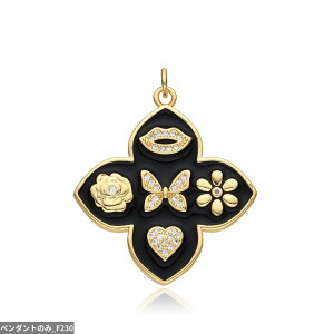 【送料無料】 チョーカー ペンダント 白 ホワイト 黒 ブラック ジルコニア クローバー ゴールド チェーン プラント 植物 レディース Y2K カラー 四つ葉 チャーム 象眼細工 ジルコン リップ ロ