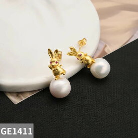 【送料無料】 ピアス 動物 アニマル ゴールド シルバー ウサギ パール リング レディース リアル 925 スターリング 18K うさぎ ラビット スタッド かわいい ファイン ジュエリー ミニマリスト アクセサリー