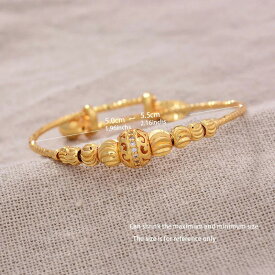 【送料無料】 バングル ブレスレット ゴールド ビーズ レディース 24K 4個 モザイク カラー ドバイ ボーイ ガール 贅沢 赤ちゃん ベイビー キッズ ジュエリー