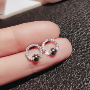 【送料無料】 ピアス シルバー サークル シンプル リング レディース 韓国 シニア スターリング 幾何学 925 ジュエリー