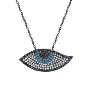 【送料無料】 チョーカー ペンダント ネックレス ラインストーン 動物 アニマル 青 ブルー チェーン ハート 鳥 レディース メンズ ラック 七面鳥 ターキー バード 悪 エビル 目 アイズ 箱 ボ