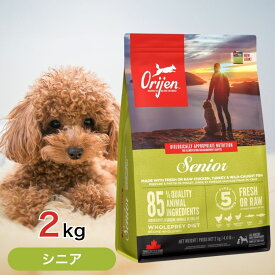 【2時間限定！早い者勝ち10%OFFクーポン配布中！】 オリジン シニア 2kg ペットフード 【正規品】 ドッグフード 餌 エサ 犬 成犬 高齢犬 老犬 シニア 全犬種 グレインフリー 高タンパク 低カロリー 低GI 健康 体重 筋肉 病気予防 人工的添加物不使用 2キロ