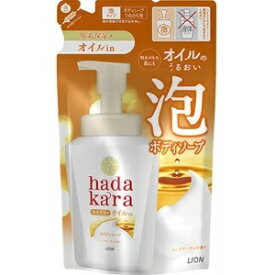 【ライオン】 hadakara(ハダカラ)ボディソープ 泡で出てくるオイルインタイプ ローズガーデンの香り つめかえ用 420mL 【日用品】