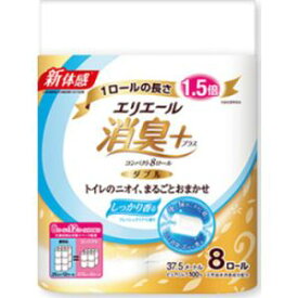 【あす楽対応】【大王製紙】エリエール 消臭+ トイレットティシューコンパクト ダブル 37.5メートル(8ロール)【日用品】