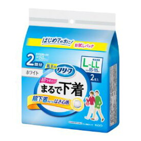 【花王】 リリーフ パンツタイプ 超うす型まるで下着 2回分 ホワイト L～LLサイズ 2枚入 (医療費控除対商品) 【衛生用品】