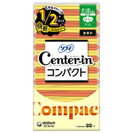 【ユニ・チャーム】 センターイン コンパクト1／2 無香料 多い昼用 羽つき 22枚入 (医薬部外品) 【衛生用品】