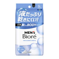 「花王」　メンズビオレ　顔もふけるボディシート　清潔感のある石けんの香り　26枚